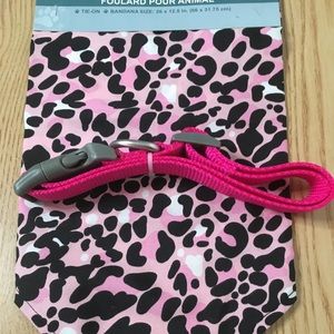 New Bundle Of 2 Girly Doggie 🐶 Collar 8” & Animal Print Tie On Scarf 26”x12.5”